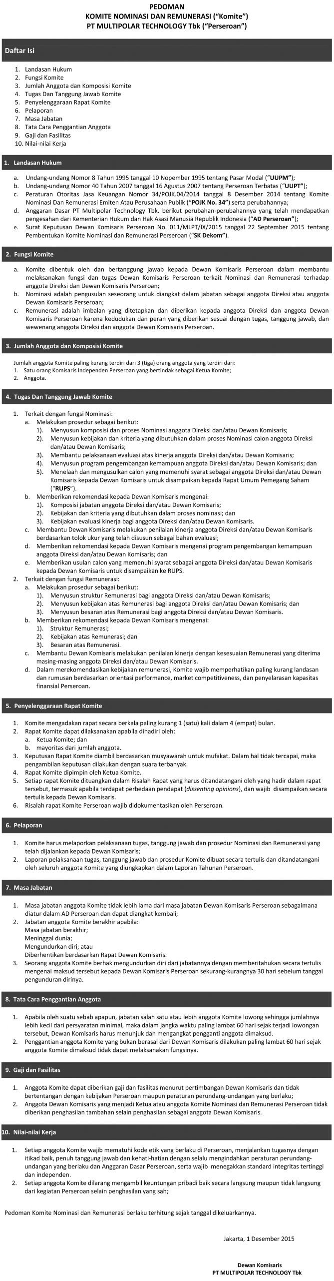 Nomination And Remuneration Committee Multipolar Technology